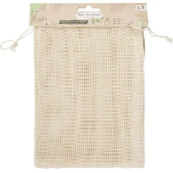 Clearance Gifi Sac en coton blanc x3