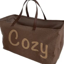 Gifi Chauffage^Sac porte-bûches inscription Cozy 64x30xH40cm