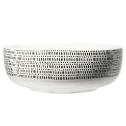 Sale Gifi Saladier bas en porcelaine intérieur uni, extérieur décoré Ø23xH8cm