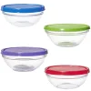 Outlet Gifi Saladier en verre x4 avec couvercle