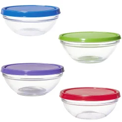Outlet Gifi Saladier en verre x4 avec couvercle
