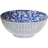 Sale Gifi Saladier motif fleuri bleu et blanc