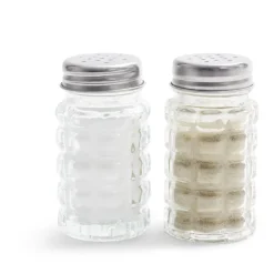 Hot Gifi Salière et poivrière de table en verre et inox 50ml