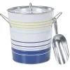 Outlet Gifi Seau à glaçons blanc rayure bleu jaune