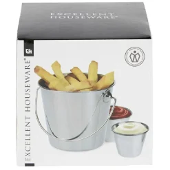 New Gifi Seau pour frites inox argenté