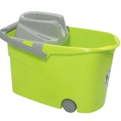 Gifi Nettoyage Et Entretien|Seau Wash Easy à roulettes Paul Masquin vert et gris