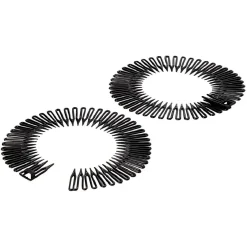 Gifi Beauté^Serre tête en plastique noir brillant x2