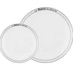 Outlet Gifi Service de table 12 assiettes porcelaine Le Bistrot du marché