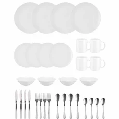 Outlet Gifi Service vaisselle blanc complet 32 pièces