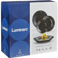 Best Gifi Service à vaisselle Luminarc Harena noir 18 pièces