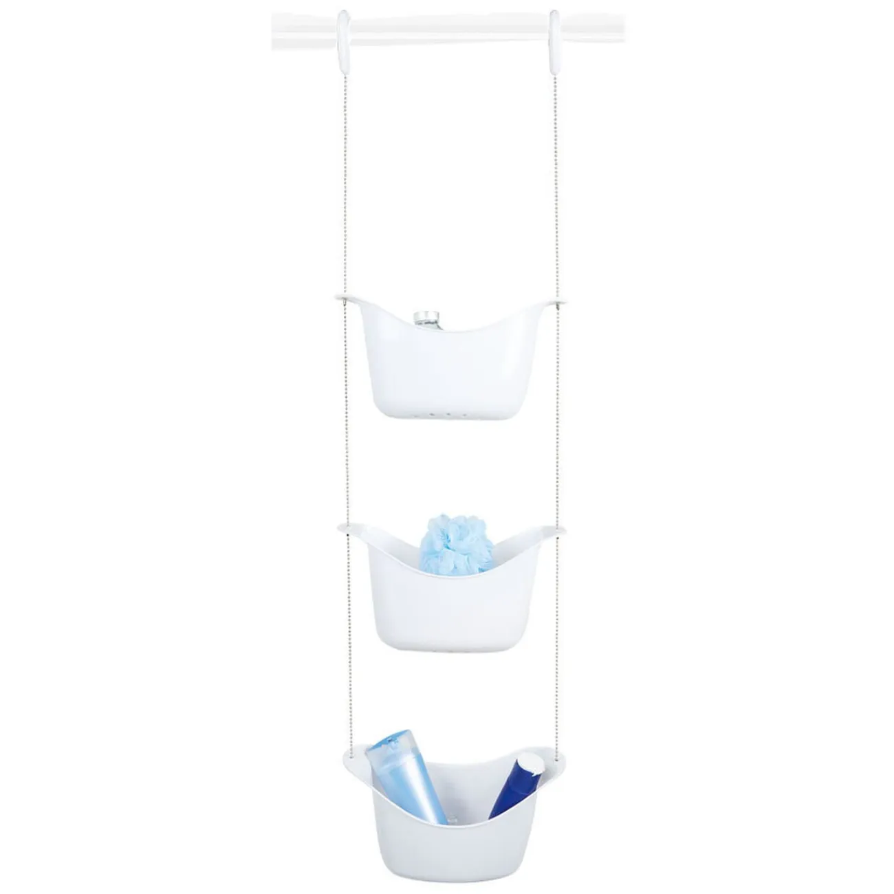 Gifi Equipement Douche^Serviteur de douche blanc 3 bacs