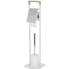 Gifi Aménagement Salle De Bain^Serviteur WC blanc et couleur bois