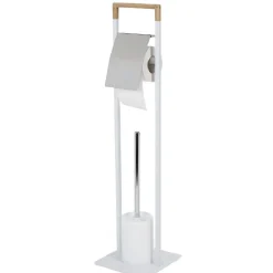 Gifi Aménagement Salle De Bain^Serviteur WC blanc et couleur bois