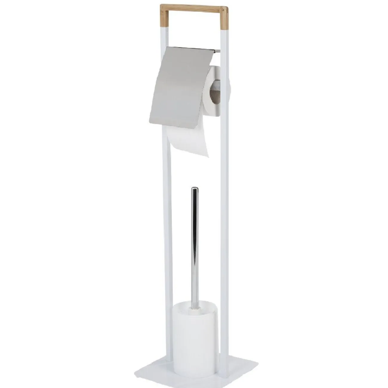 Gifi Aménagement Salle De Bain^Serviteur WC blanc et couleur bois