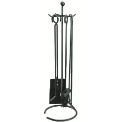 Gifi Chauffage^Set cheminée 4 accessoires pelle balayette pince tisonnier métal