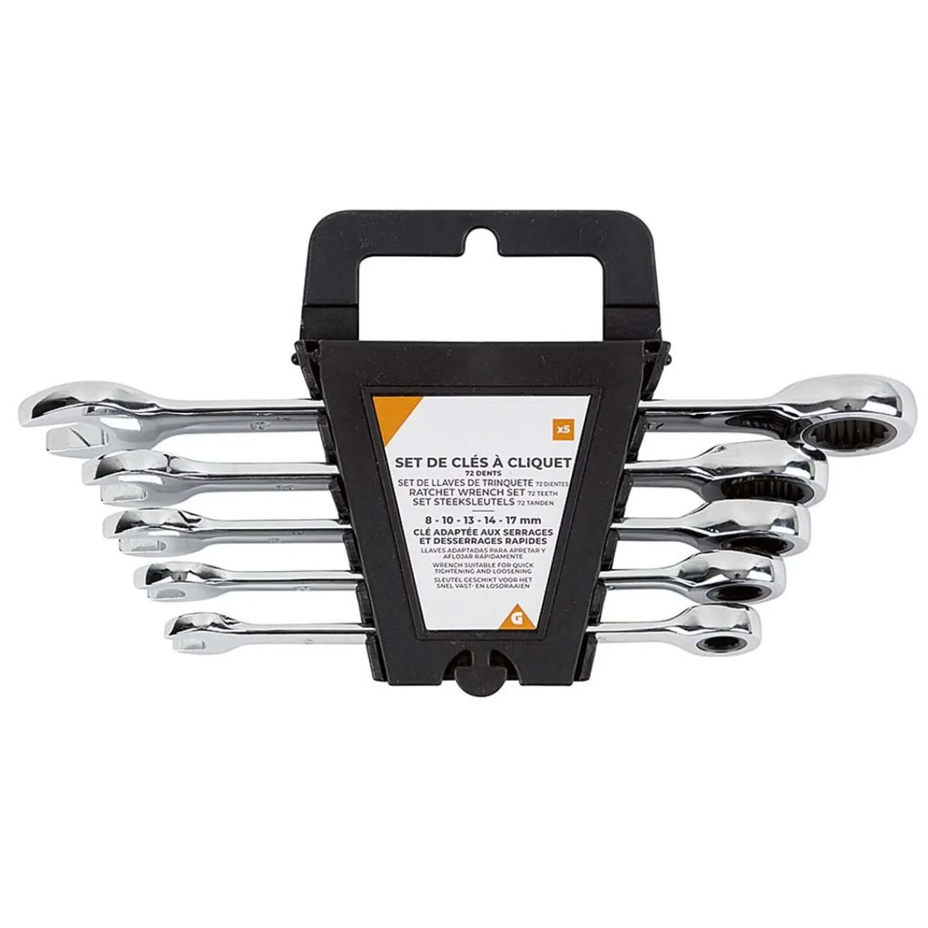 Gifi Outils Bricolage^Set clé à cliquet 72 dents x5