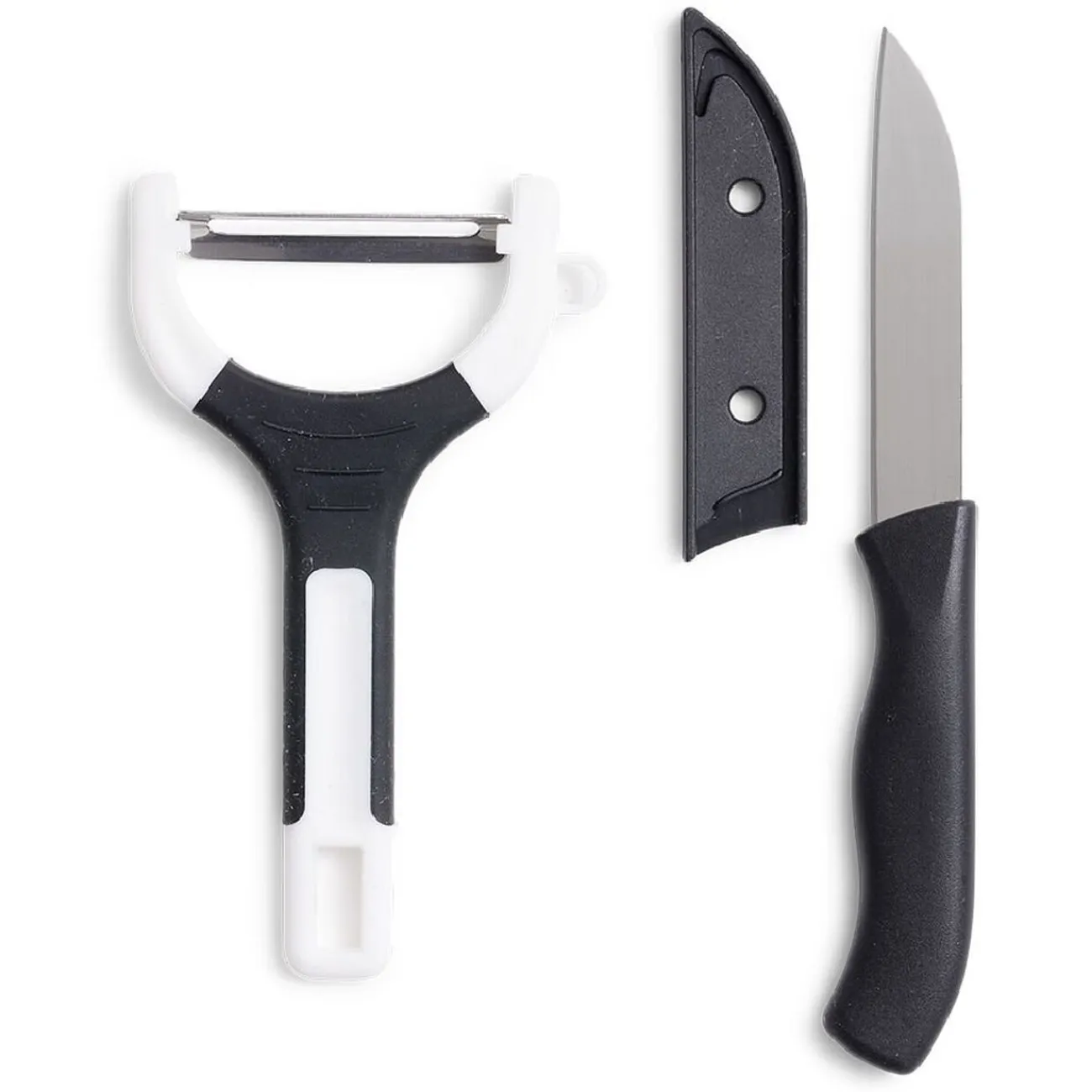 Online Gifi Set couteau et éplucheur inox et plastique - 3 modèles