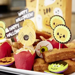 Hot Gifi Set de caissettes à muffin + piques décor Halloween - 24 pièces