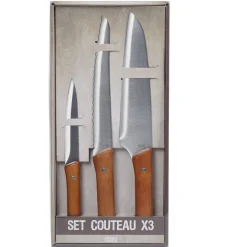 Online Gifi Set de 3 couteaux de cuisine