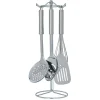 Best Gifi Set de 6 ustensiles de cuisine avec support inox gris Ø16xH40,5cm