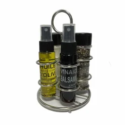 Sale Gifi Set huile vinaigre sel poivre avec support