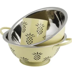 Hot Gifi Set passoire, saladier, porte-ustensiles vert design ananas