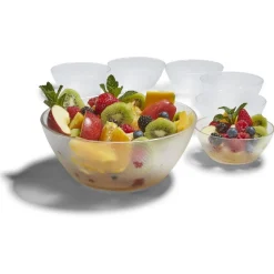Best Gifi Set saladier avec coupelles x6 verre transparent martelé