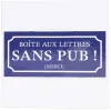 Gifi Colle Et Adhésif^Signalétique adhésive "Boîte aux lettres sans pub" - Bleu, 8x8 cm