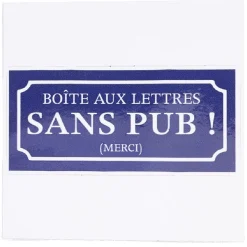 Gifi Colle Et Adhésif^Signalétique adhésive "Boîte aux lettres sans pub" - Bleu, 8x8 cm