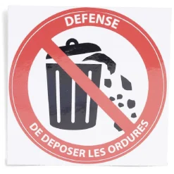 Gifi Colle Et Adhésif^Signalétique adhésive "Défense de déposer les ordures" - 8x8 cm