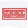 Gifi Colle Et Adhésif^Signalétique adhésive "Pas de pub, merci" - 8x8 cm