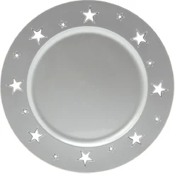 Outlet Gifi Sous assiette plastique motif étoile argenté