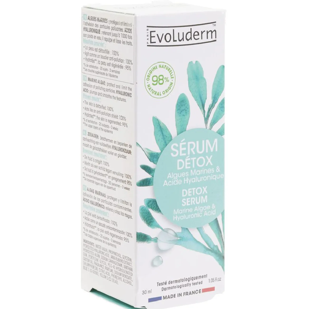 Gifi Beauté^Sérum détox Evoluderm algues marines et acide hyaluronique 30ml