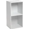 Gifi Rangement|Structure Box Cube 2 cases 35,2x30x69,2cm bois blanc
