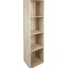 Gifi Rangement|Structure étagère 4 cases bois clair