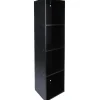 Gifi Rangement|Structure étagère 4 cases bois noir