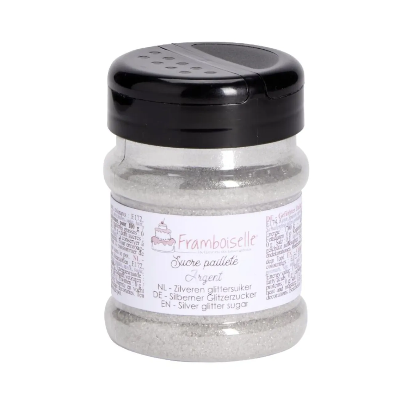 Best Gifi Sucre pailleté argenté Framboiselle 160gr