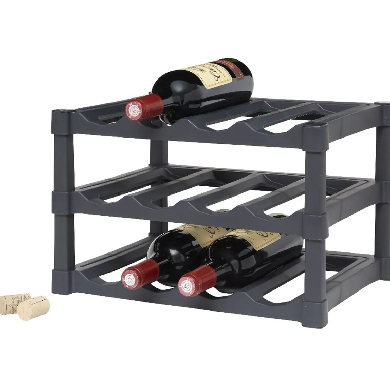 Hot Gifi Support pour 12 bouteilles en plastique noir