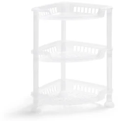 Best Gifi Étagère d'angle à poser 3 niveaux plastique transparent 28x20xH.33,5cm