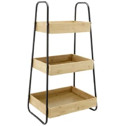 Outlet Gifi Étagère de cuisine 3 niveaux noir naturel