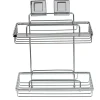 Gifi Equipement Douche^Étagère de douche 2 niveaux à ventouse gris