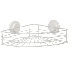 Gifi Equipement Douche^Étagère de douche panier d'angle à ventouse blanc