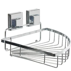 Gifi Equipement Douche^Étagère de douche panier d'angle à ventouse gris