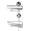 Gifi Equipement Douche^Étagère de douche 2 paniers d angle à ventouse gris