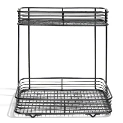 Gifi Aménagement Salle De Bain^Étagère double à poser en métal 25,5x14,5xH25cm