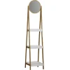 Gifi Aménagement Salle De Bain^Étagère 3 niveaux avec miroir blanc