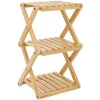 New Gifi Étagère 3 niveaux pliable bambou naturel 22,1xH35,5x18,3cm