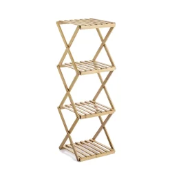 Gifi Equipement Douche^Étagère pliable en bambou 4 niveaux H91cm