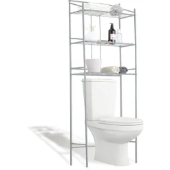 Gifi Equipement Wc^Étagère WC 3 niveaux acier gris 59,5x26,5xH170cm