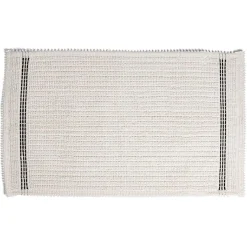 Gifi Aménagement Salle De Bain^Tapis de bain 100% coton blanc et noir 70x50cm